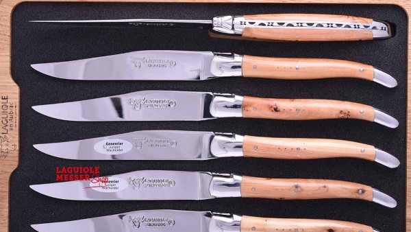 Laguiole en Aubrac Steakmessersetr genevrier brillant