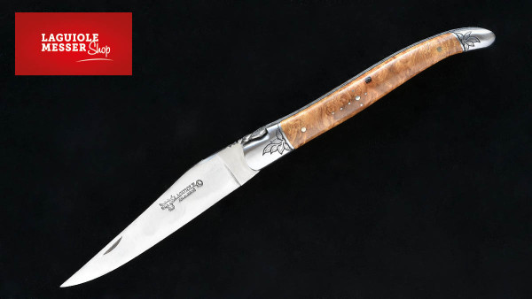 Laguiole en Aubrac Klappmesser-Loupe d'Amboine - Inox Gravées