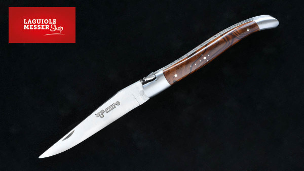 Laguiole en Aubrac Klappmesser-Loupe de Bois de Fer - Mitres Inox Gravées